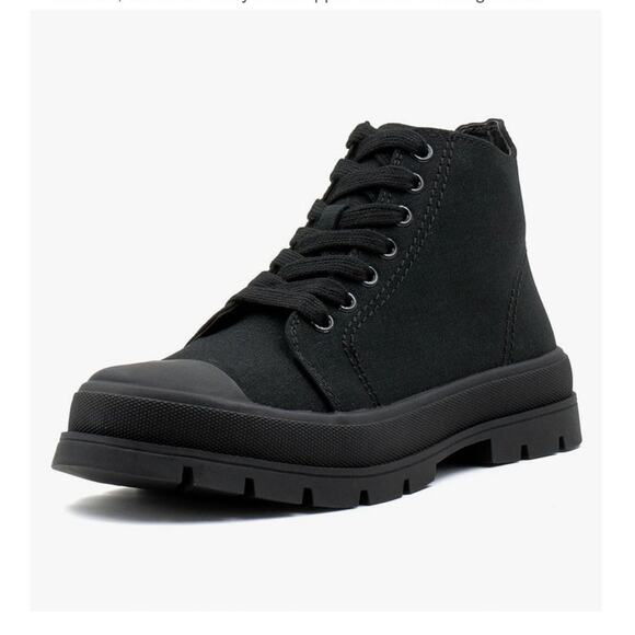 Milocaca Black Lace Up High-Top Side Zip Platform Sneaker Boots Size 11 NWOT - Picture 5 of 16